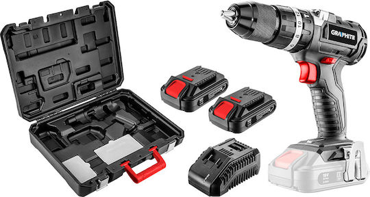Graphite 58G020-SET2 Percussive Drill Driver Battery Brushless 18V 2x2Ah