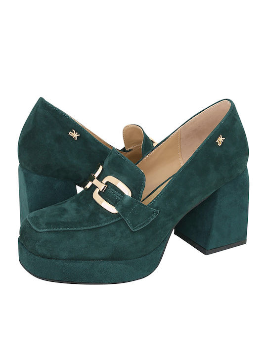 Meile Wildleder Loafer Pumps Grüne