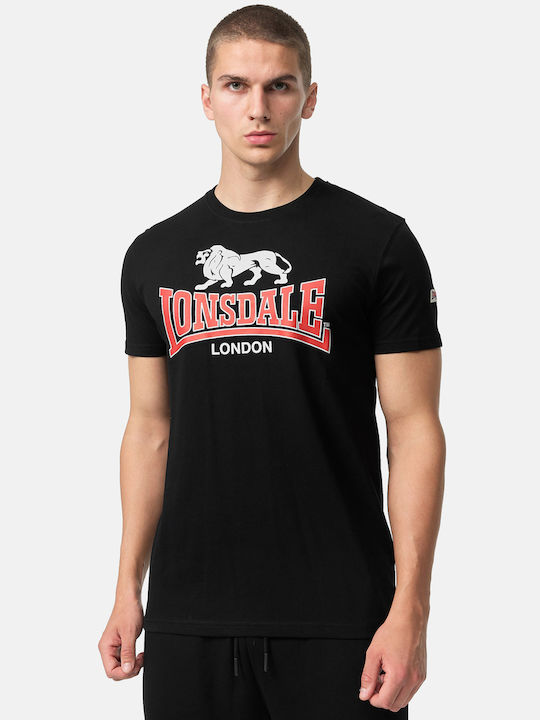 Lonsdale T-shirt Bărbătesc cu Mânecă Scurtă Negru