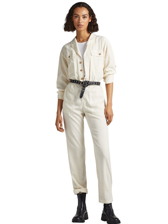 Pepe Jeans Women's Long-sleeved One-piece Suit White