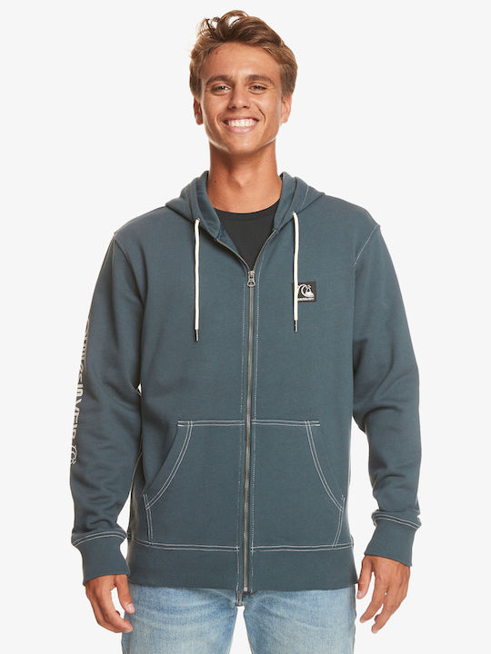 Quiksilver Herren Sweatshirt Jacke mit Kapuze und Taschen Marineblau