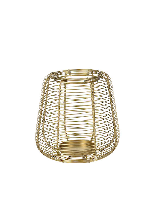 Candle Holder suitable for Tealights Metal in Gold Color 17.5x17.5cm 1pcs