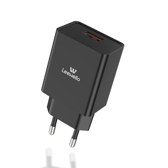 Leewello Încărcător Fără Cablu cu Port USB-A 20W Negruς (Lw-152)