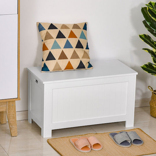 HomCom Dekorative Koffer Hölzernes 81x40x46cm Weiß