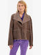 Γυναικείο Biker Jacket Καφέ
