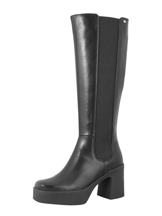 Gianna Kazakou Leather High Heel Women's Boots Black