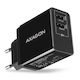 Axagon Ladegerät ohne Kabel mit 2 USB-A Anschlüsse 16W Schwarzs (ACU-DS16)