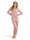 Sexen De iarnă Pentru Femei De bumbac Bluză Pijamale roz moale Just Heart