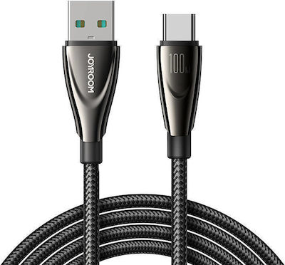 Joyroom Braided USB 2.0 Cable USB-C male - USB-A 100W Black 1.2m (SA31-AC6)