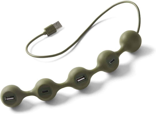 Lexon Peas Hub 4 Θυρών USB 2.0 με σύνδεση USB-A Μπλε