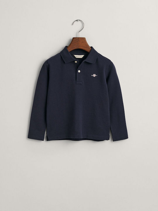 Gant Kids Polo Long Sleeve Blue