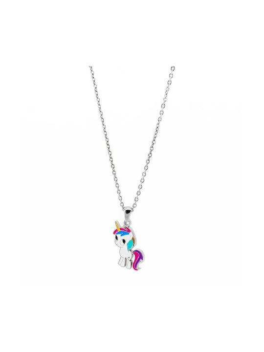 Piercing.gr Steel Chain Kids Necklaces Unicorn SMP0218
