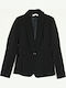 Cuca Blazer pentru femei Crep Cu talie Sacou Negru