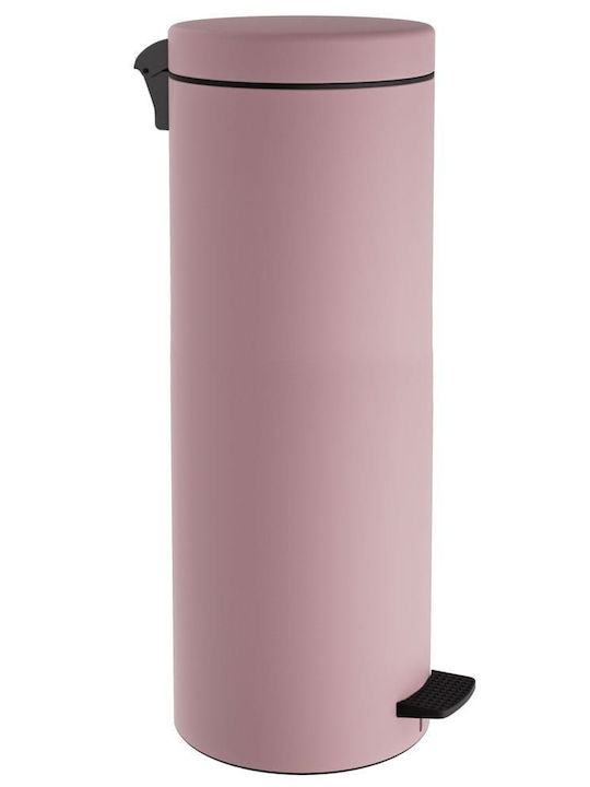 Pam & Co Inox Toilet Bin with Soft Close Lid 30lt Pink