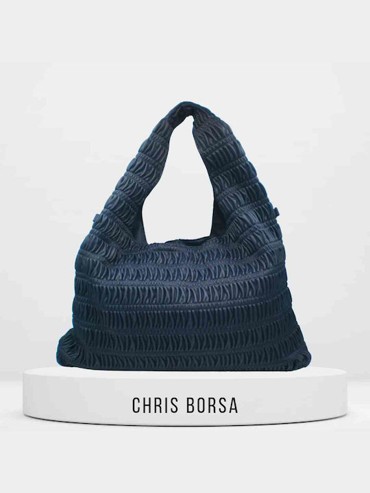 Chris Borsa Women's Bag Shopper Shoulder Navy Blue