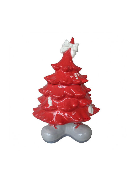 Marva Weihnachts-Keksdose Keramik Rot Höhe 24cm. 1Stück