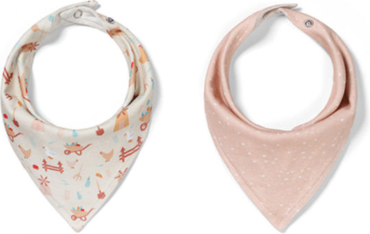 Babyono Farmer Bandana 100% Cotton with Button Gray for 0 m+ 2 Pieces
