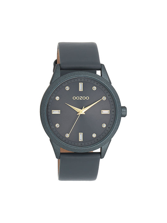 Oozoo Timepieces Watch with Gray Leather Strap