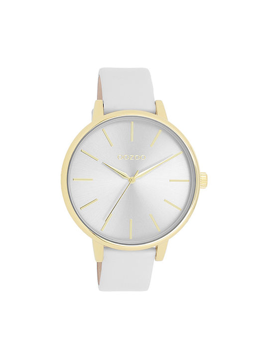 Oozoo Timepieces Watch with Gray Leather Strap