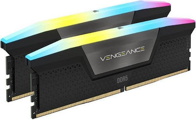 Corsair Vengeance RGB XMP 64GB DDR5 RAM mit 2 Modulen (2x32GB) und Geschwindigkeit 5600 für Schreibtisch