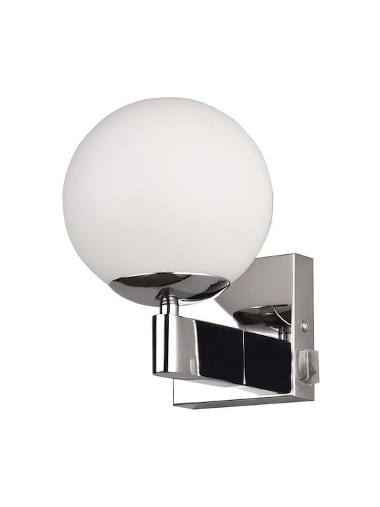 Trio Lighting Modern Lamp Bathroom with Socket E14 and Switch Silver