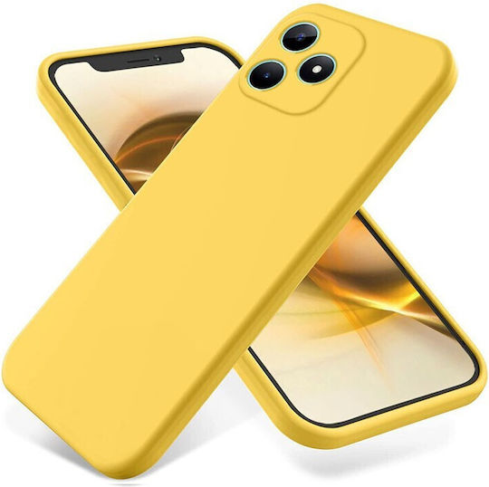 Solid Color Umschlag Rückseite Silikon Gelb (Realme C51)