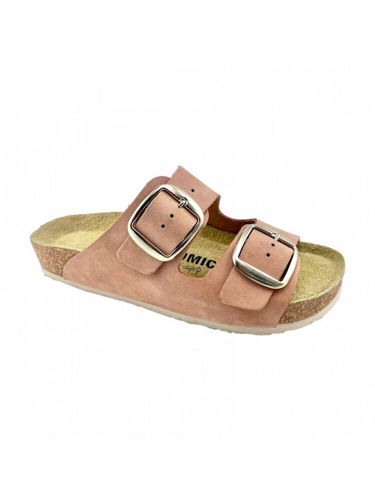 Vesna Leather Women's Flat Sandals Anatomic in Pink Color