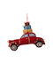 Felt Hanging Ornament Car Red 12x9cm