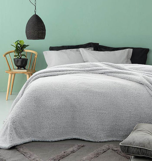 Palamaiki Sepia Κουβέρτα Fleece Υπέρδιπλη 220x240εκ. Coal