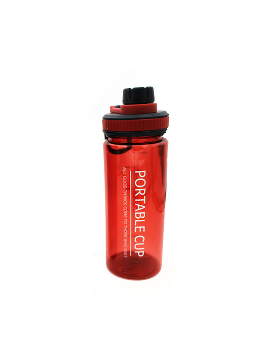 Plastic Water Bottle 600ml Red