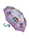 Santoro Kinder Regenschirm Gebogener Handgriff Lila mit Durchmesser 59cm.