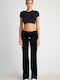 Sweatpants Flared Velvet Black