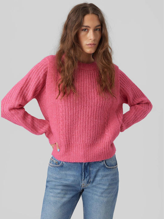 Vero Moda Women's Long Sleeve Pullover Fuchsia