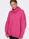 Only Women's Long Sleeve Sweater Turtleneck Fuchsia