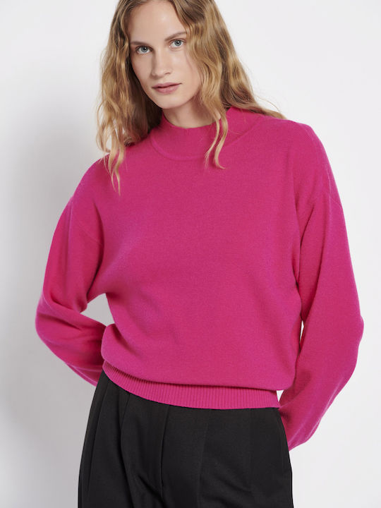 Funky Buddha Women's Long Sleeve Sweater Pink