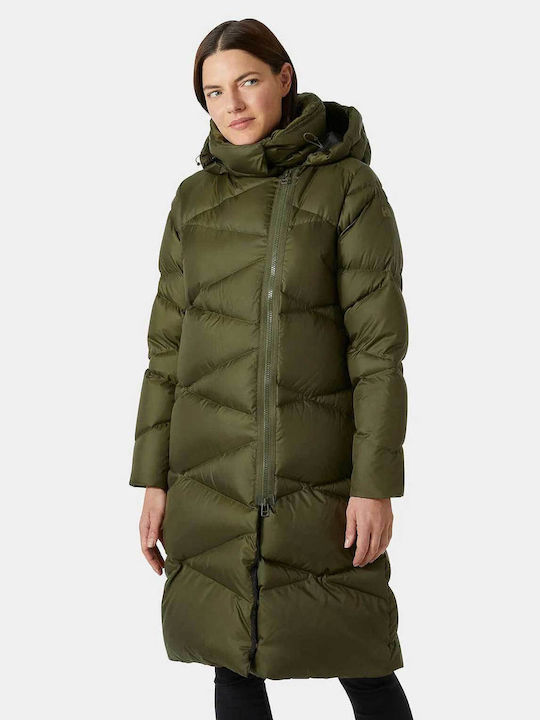 Helly Hansen Κοντό Γυναικείο Puffer Μπουφάν για Χειμώνα Πράσινο