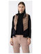Trekking Women's for Hiking Short Puffer Jacket for Winter Brown