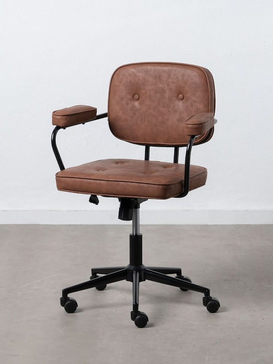 Office Chair with Fixed Arms Camel BigBuy