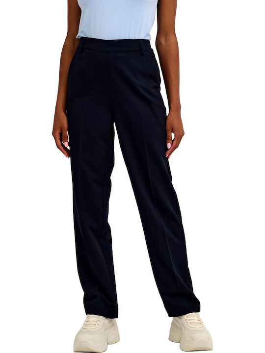 Kaffe Damen Stoff Hose mit Gummizug Blau