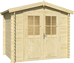 Wooden Garden Home with Double-Leaf Door Beige L2.7xW2.7xH2.4cm