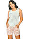 Kal-tsa Winter Damen Pyjama-Oberteil Weiß
