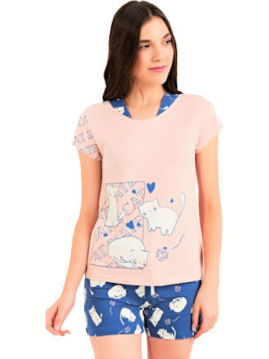 Kal-tsa Winter Damen Pyjama-Oberteil Rosa
