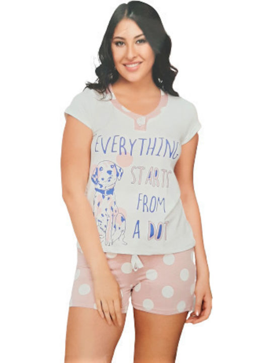 Kal-tsa Winter Damen Pyjama-Oberteil Weiß