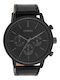 Oozoo Timepieces Ανδρικό Ρολόι 50mm Μπαταρίας με Μαύρο Δερμάτινο Λουράκι