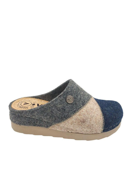 Anatomical Woolen Women's Slippers Blue