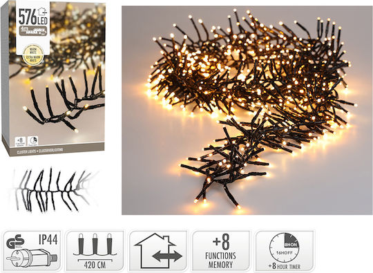 576 Lights LED 4m. Warm White in String 1pcs