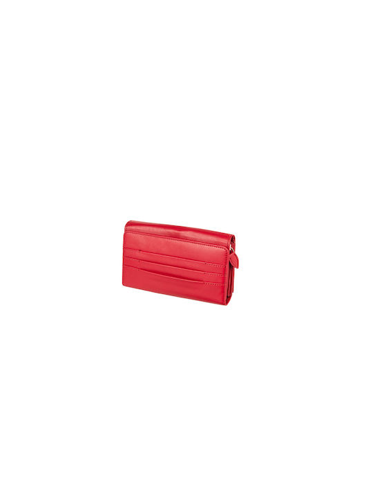 Fetiche Leather Μεγάλο Δερμάτινο Γυναικείο Πορτοφόλι με RFID Κόκκινο
