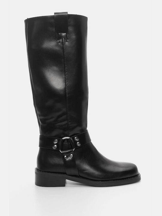 Luigi Synthetic Leather Women's Boots with Zipper & Fur Black