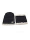 Set with Beanie Knitted in Black color