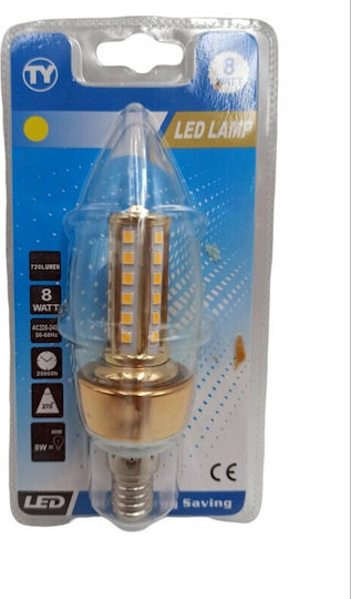 LED-Lampe 8W für Fassung E14 Warmes Weiß 720lm